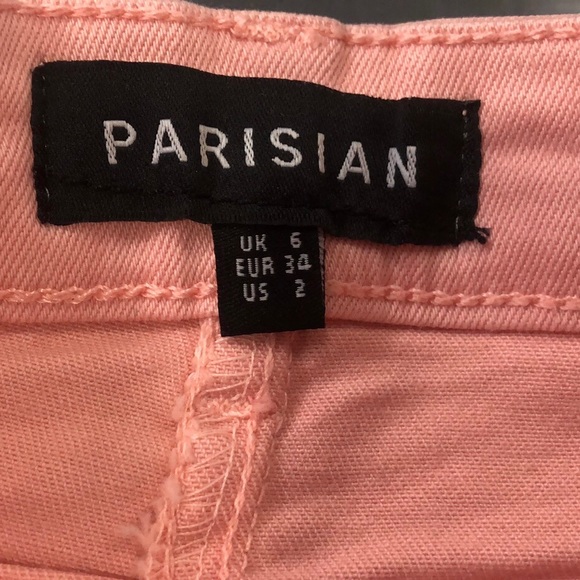 PARISIAN DISTRESSED FRAYED HEM DENIM MINI SKIRT - Picture 2 of 7